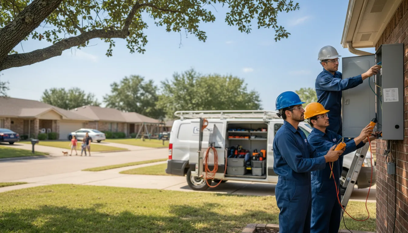 Certified electrician providing emergency electrical services in Simms, TX